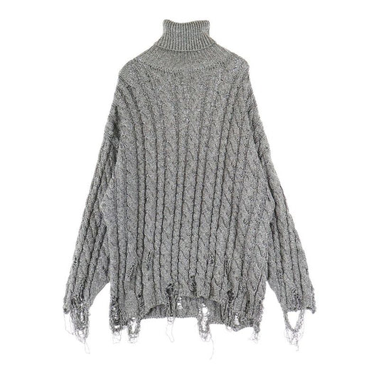 Balenciaga LAME Destroyed Turtleneck KNIT Lame Destroyed Turtleneck Knit