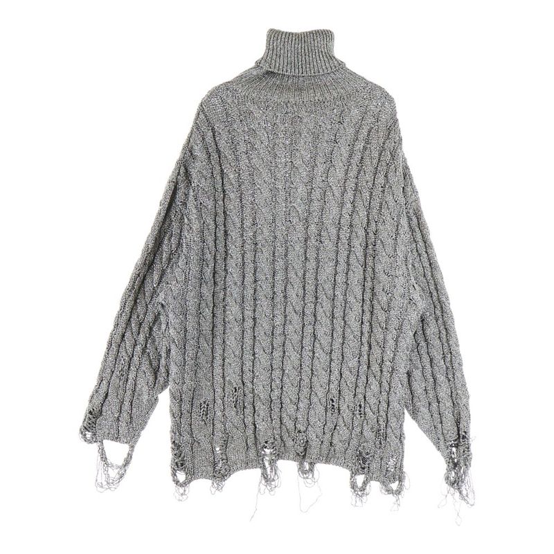 Balenciaga LAME Destroyed Turtleneck KNIT Lame Destroyed Turtleneck Knit