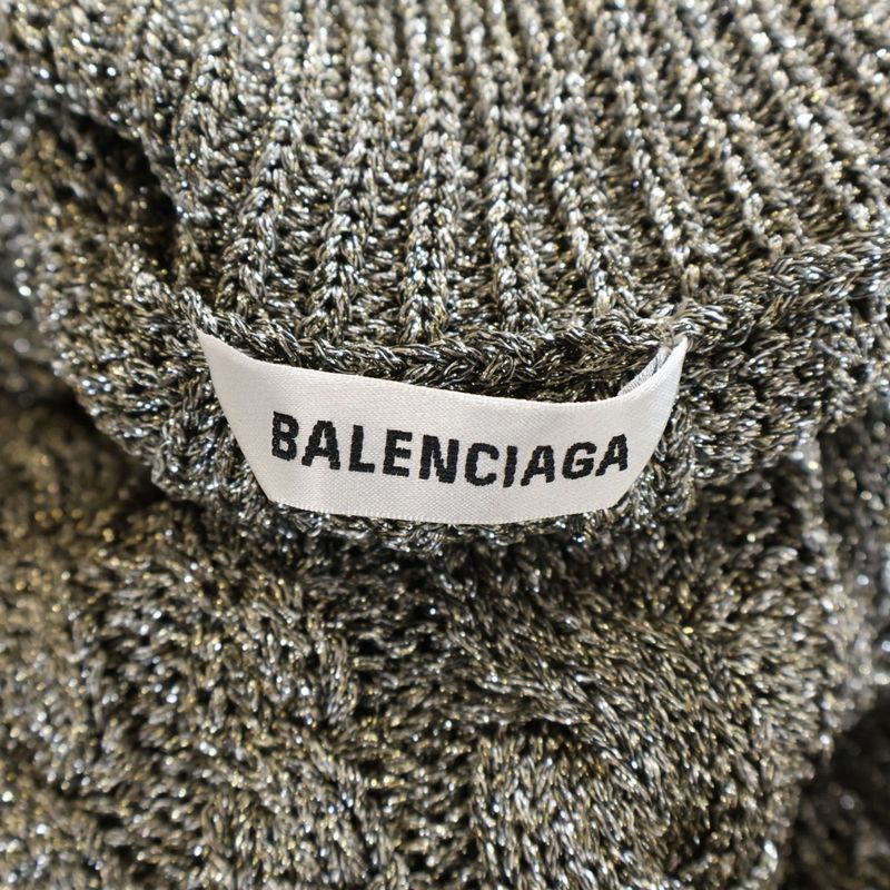 Balenciaga LAME Destroyed Turtleneck KNIT Lame Destroyed Turtleneck Knit