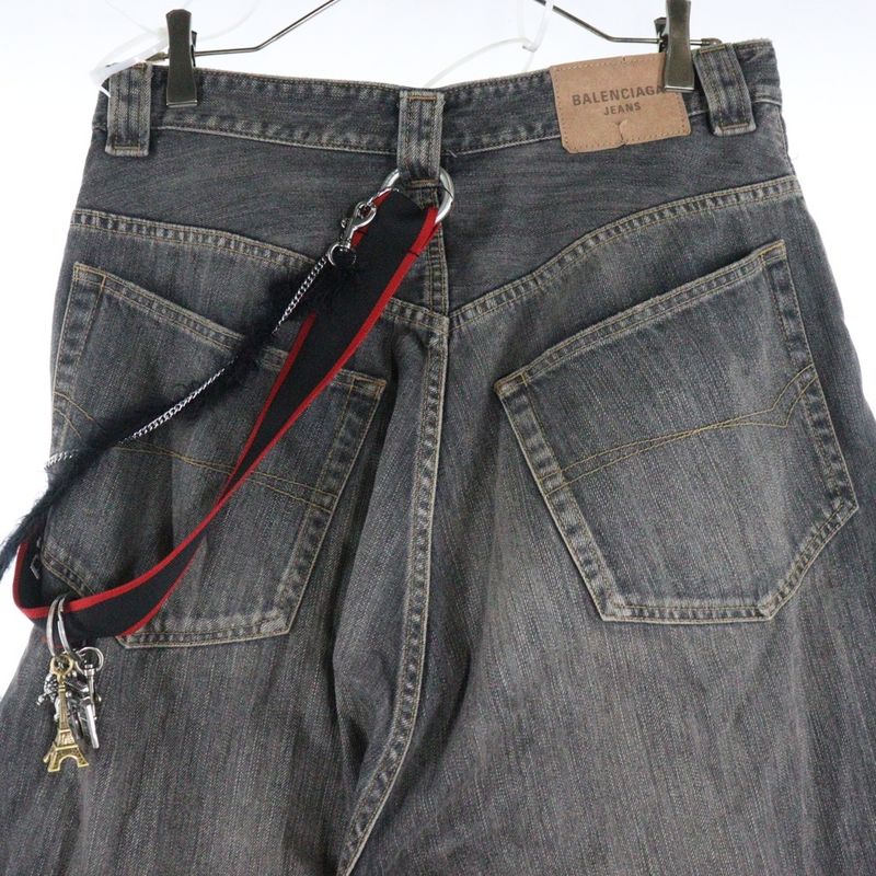 Balenciaga 25SS Charm Baggy Denim Pants Black 831693 Tsw67