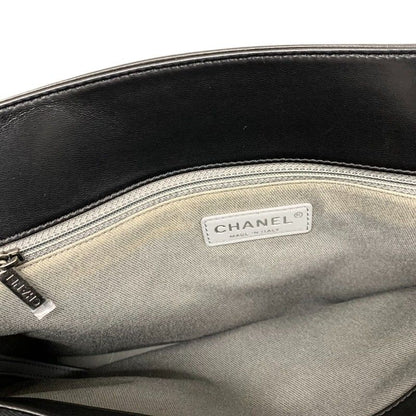 Chanel Bag Shoulder Bag Lambskin Black Silver Matelasse Coco Mark Boy Chanel