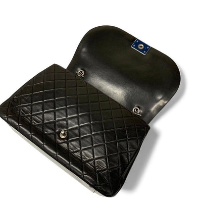 Chanel Bag Shoulder Bag Lambskin Black Silver Matelasse Coco Mark Boy Chanel