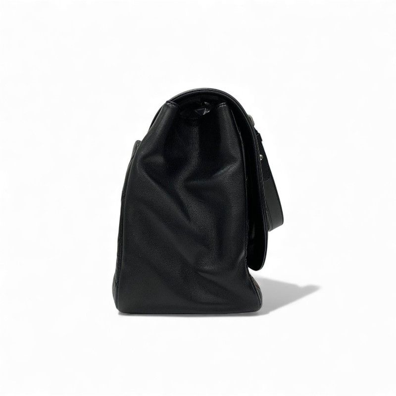 Chanel Bag Shoulder Bag Lambskin Black Silver Matelasse Coco Mark Boy Chanel