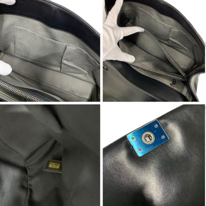 Chanel Bag Shoulder Lambskin Black Silver Quilted Boy