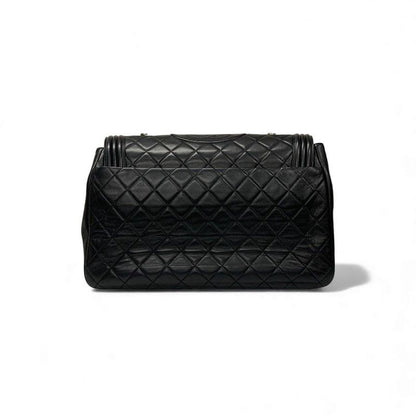 Chanel Bag Shoulder Lambskin Black Silver Quilted Boy