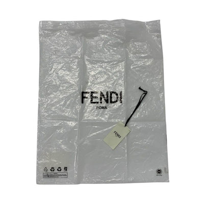 Fendi Outer Wool Brown Beige Logo Fringe Reversible Cape Poncho