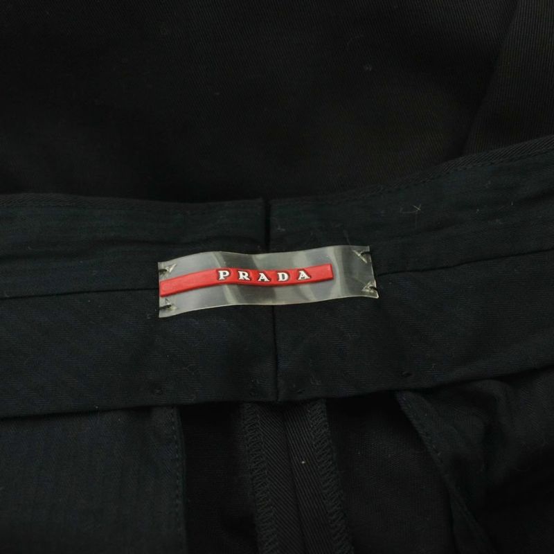 Prada Slacks Pants Zip Fly 46 Black Spe15r112g73 KU