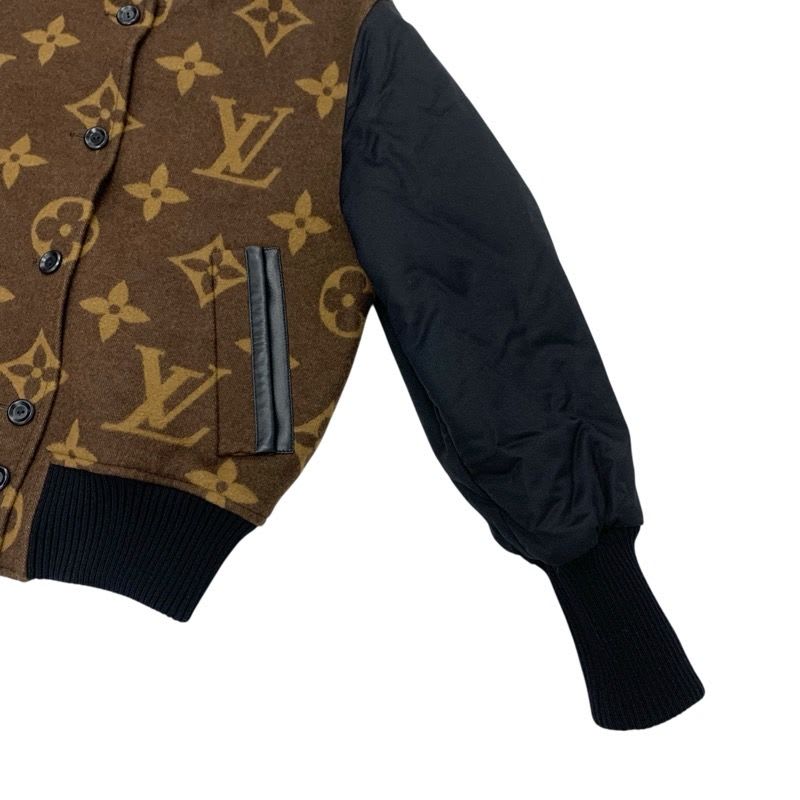 Louis Vuitton Monogram Outer Wool Jacquard Bomber Jacket Blouson Brown