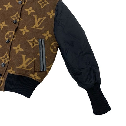 Louis Vuitton Monogram Outer Wool Jacquard Bomber Jacket Blouson Brown