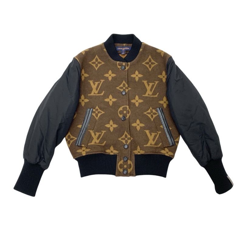 Louis Vuitton Monogram Outer Wool Jacquard Bomber Jacket Blouson Brown