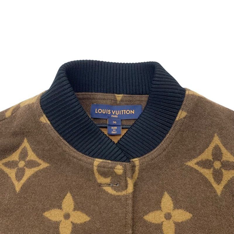 Louis Vuitton Monogram Outer Wool Jacquard Bomber Jacket Blouson Brown