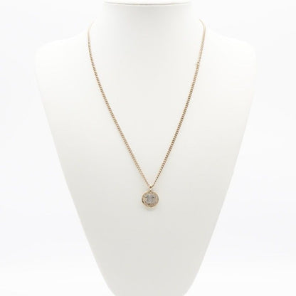 Chanel Necklace Pendant Choker Gold Coco Mark Logo Rhinestone