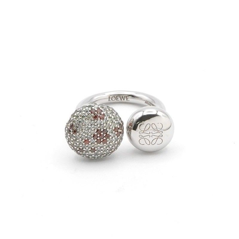 Loewe Ring Silver Anagram Rhinestone