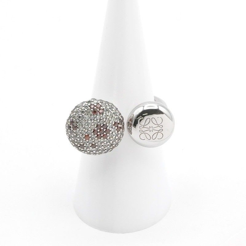 Loewe Ring Silver Anagram Rhinestone