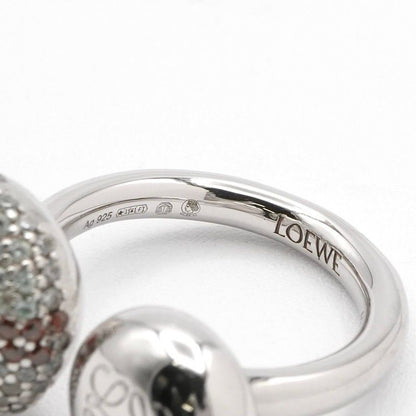 Loewe Ring Silver Anagram Rhinestone