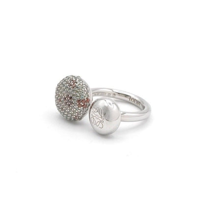 Loewe Ring Silver Anagram Rhinestone