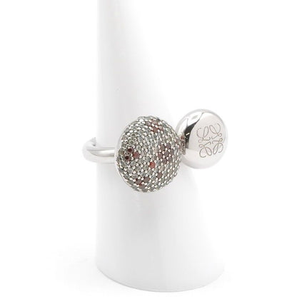 Loewe Ring Silver Anagram Rhinestone