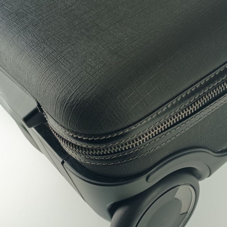 Gucci Carry Case Interlocking G Trolley 189755 Black PVC Leather Unisex Carry