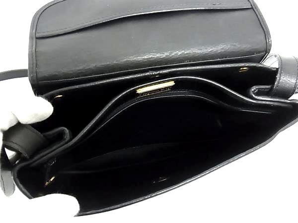 Christian DIOR Shoulder Bag Crossbody Bag - Black Leather Women Gold Hardware