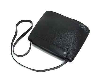 Christian DIOR Shoulder Bag Crossbody Bag - Black Leather Women Gold Hardware