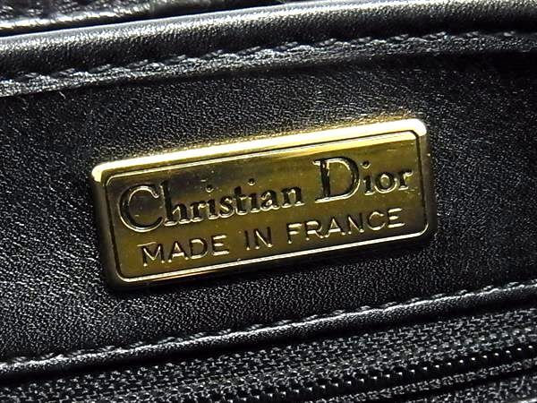 Christian DIOR Shoulder Bag Crossbody Bag - Black Leather Women Gold Hardware