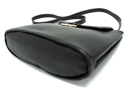 Christian DIOR Shoulder Bag Crossbody Bag - Black Leather Women Gold Hardware