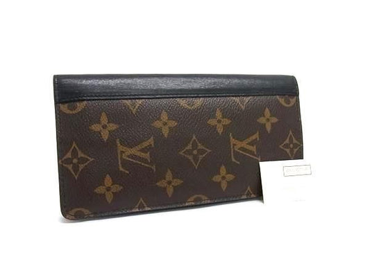 Louis Vuitton Long Wallet Monogram Macassar Portefeuille Tanon M93800 Brown And