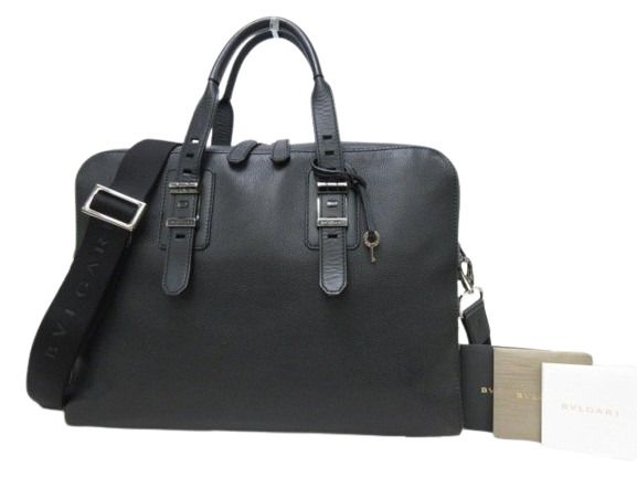 Bvlgari Bulgari Briefcase Bvlgari Bvckle Business Bag 281993 Black Leather Men
