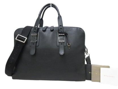Bvlgari Bulgari Briefcase Bvlgari Bvckle Business Bag 281993 Black Leather Men