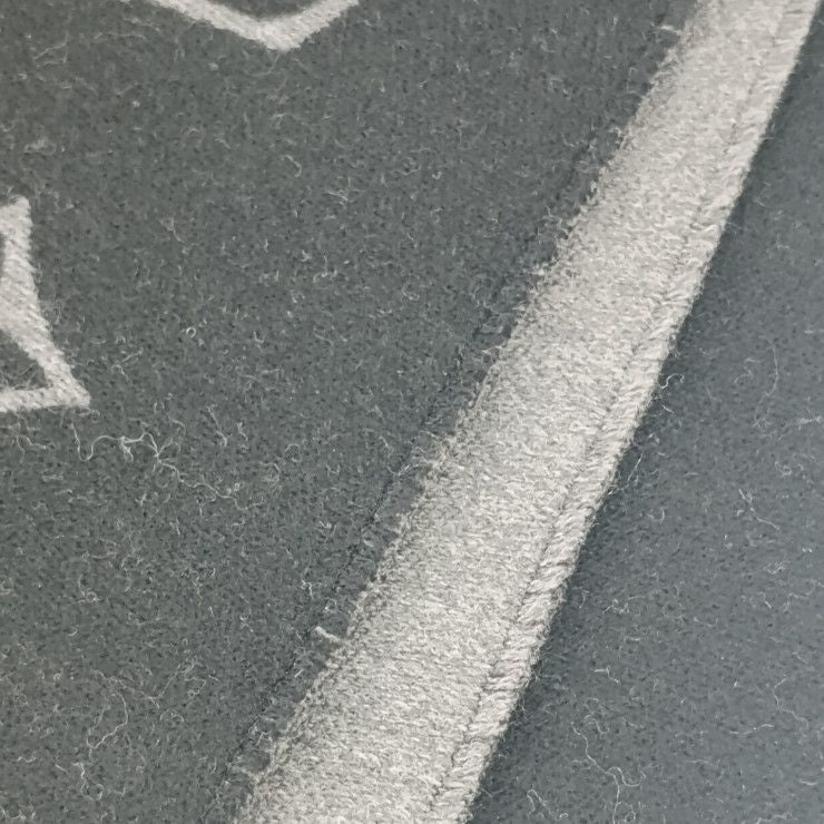 Louis Vuitton Scarf All About Monogram M79225 Black Gray 100% Wool Men's Fringe