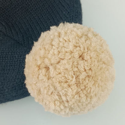 Louis Vuitton Cap Bonnet Morning Lamb Beanie M70840 Black Beige 100% Wool