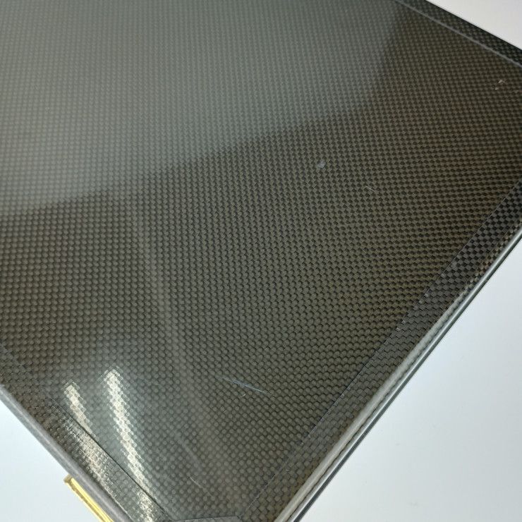 Hermes Business Bag Espace PM Attache Case - Black Gold Hardware Carbon Leather