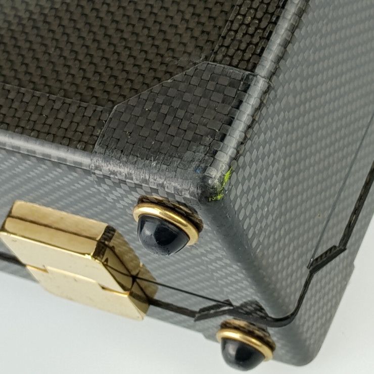 Hermes Business Bag Espace PM Attache Case - Black Gold Hardware Carbon Leather