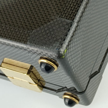 Hermes Business Bag Espace PM Attache Case - Black Gold Hardware Carbon Leather