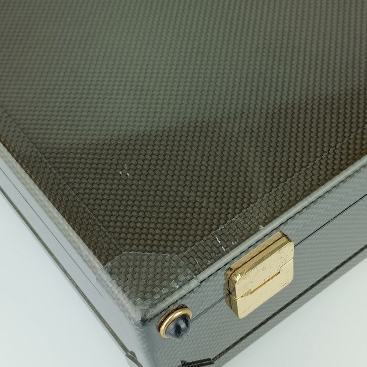 Hermes Business Bag Espace PM Attache Case - Black Gold Hardware Carbon Leather