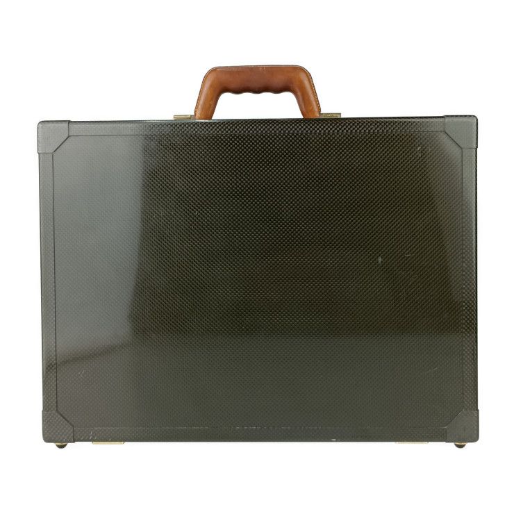 Hermes Business Bag Espace PM Attache Case - Black Gold Hardware Carbon Leather