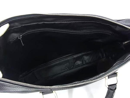 Celine Business Bag Macadam Briefcase - Black Leather Men's Vintage M09 Silver