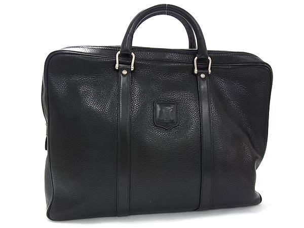 Celine Business Bag Macadam Briefcase - Black Leather Men's Vintage M09 Silver
