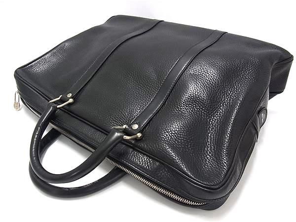Celine Business Bag Macadam Briefcase - Black Leather Men's Vintage M09 Silver