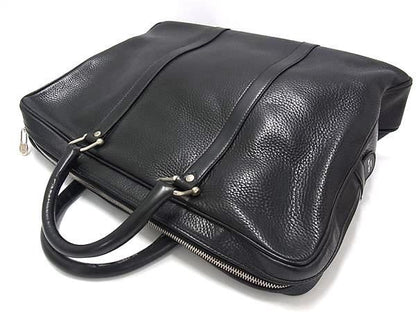 Celine Business Bag Macadam Briefcase - Black Leather Men's Vintage M09 Silver