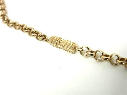 Fendi Necklace FF Logo Plate - Gold Metal Women's Zucca