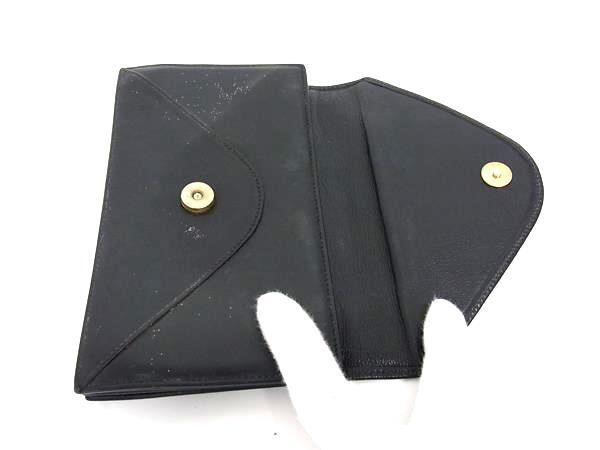 Gianni Versace Gianni Versace Wallet Flap Wallet - Black Leather Unisex Gold