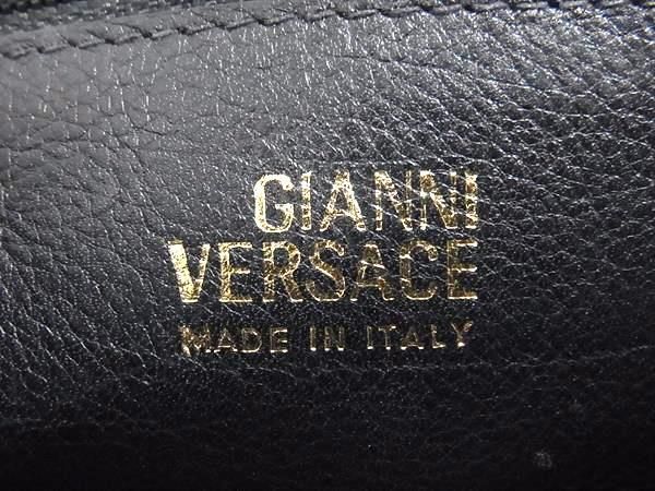 Gianni Versace Gianni Versace Wallet Flap Wallet - Black Leather Unisex Gold