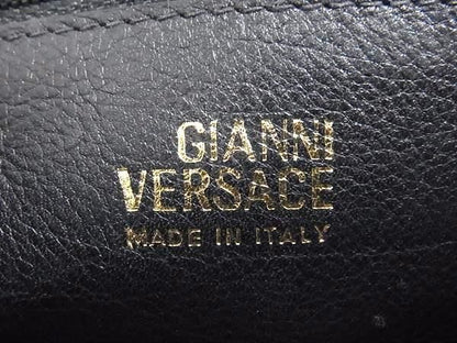Gianni Versace Gianni Versace Wallet Flap Wallet - Black Leather Unisex Gold