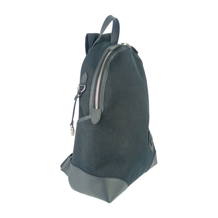 Hermes Backpack Sac A Dos All Back - Black Silver Hardware Toile Bivouac