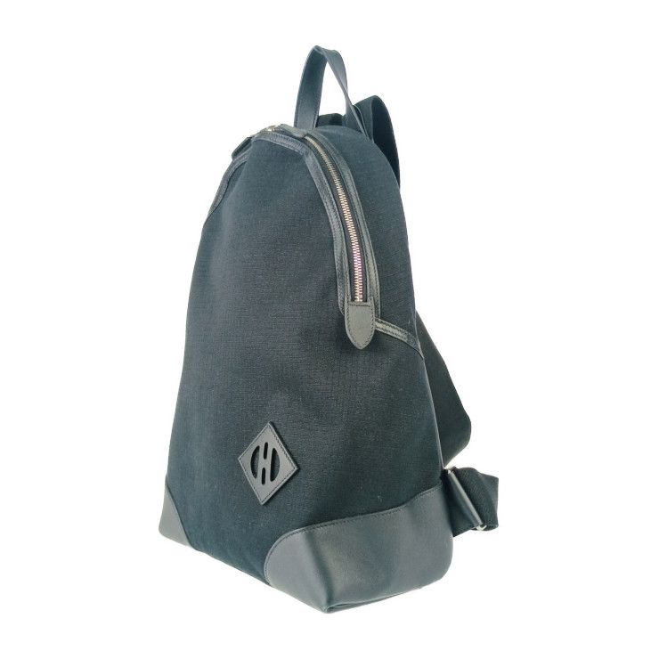 Hermes Backpack Sac A Dos All Back - Black Silver Hardware Toile Bivouac