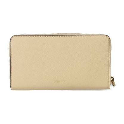 Unused Exhibit Versace Wallet Virtus Round Zipper Long Wallet 1006263 Beige