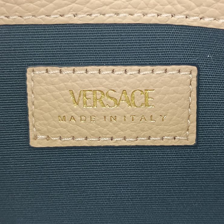 Unused Exhibit Versace Wallet Virtus Round Zipper Long Wallet 1006263 Beige
