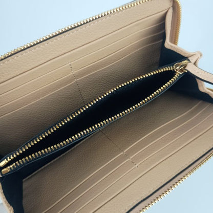 Unused Exhibit Versace Wallet Virtus Round Zipper Long Wallet 1006263 Beige