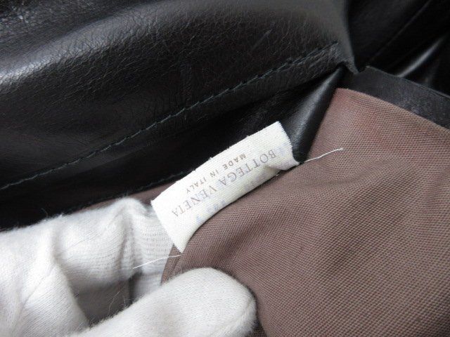 Bottega Veneta Shoulder Bag Intrecciato Cerbo 245169 Black Leather Unisex